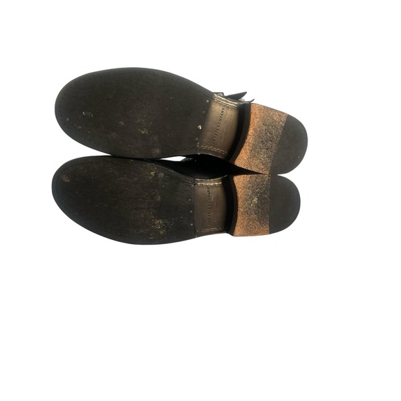 Frye sz 10B Jenna Studd Disc Antique Short Black Leather Biker Boots mint - Picture 7 of 12